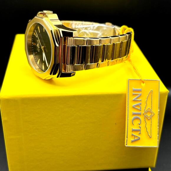 Invicta 46839 Speedway Gold Tone Mens Watch Black Dial Stainless Steel NIBWT - Picture 3 of 17